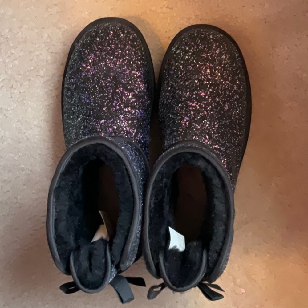 Ugg black glitter boots